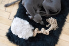 Natural Sheepskin Dog Tug Toy - Beige-1
